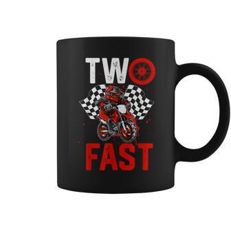 Two Fast Outfit For 2 Year Old Boy Girl Motocross Dirt Bike Coffee Mug - Seseable