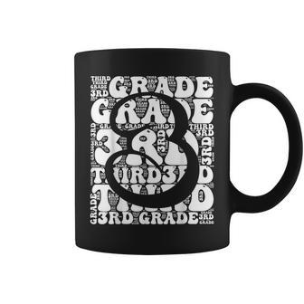 Typography Groovy Third Grade Teacher Back To School Coffee Mug | Mazezy
