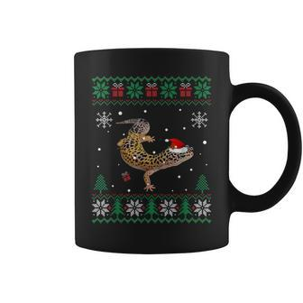 Ugly Christmas Pajama Sweater Leopard Gecko Animals Lover Coffee Mug | Mazezy