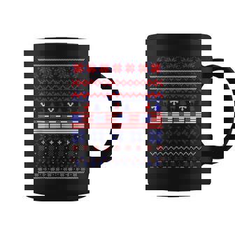 Ugly Christmas Sweater America Flag Usa Christmas 2023 Coffee Mug - Monsterry