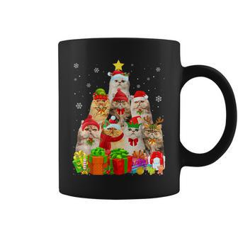 Ugly Christmas Sweater Cat Tree Persian Cat Xmas Coffee Mug | Mazezy