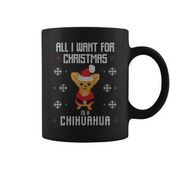 Ugly Christmas Sweater Ugly Sweater Chihuahua Dog Coffee Mug - Monsterry