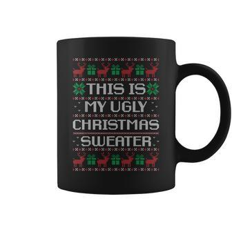 This Is Ugly Christmas Sweater Christmas Ugly Sweater Coffee Mug - Monsterry DE