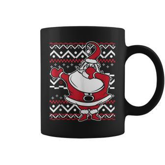 Ugly Christmas Sweater Dabbing Santa Coffee Mug - Monsterry