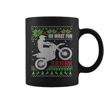 Ugly Christmas Sweater Dirt Bike Motorcycle Motocross Biker Coffee Mug - Monsterry