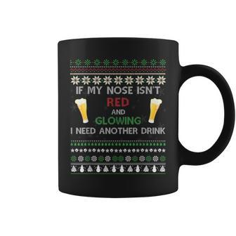 Ugly Christmas Sweater Drinking Rudolph Coffee Mug - Monsterry AU