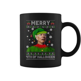 Ugly Christmas Sweater Biden Merry 4Th Of Halloween Coffee Mug - Monsterry UK