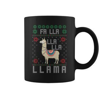 Ugly Christmas Sweater Illustration Llama Holiday Coffee Mug - Monsterry CA