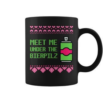 Ugly Christmas Sweater Meet Me Under Bierpilz Coffee Mug - Monsterry AU