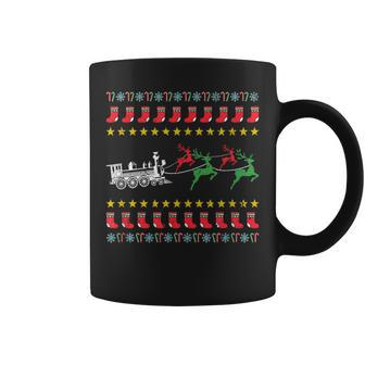 Ugly Christmas Sweater For Model Train Lover Coffee Mug | Mazezy UK