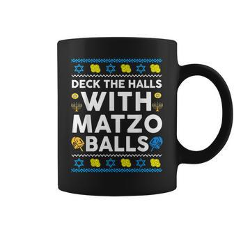 Ugly Hanukkah Deck Hall With Matzo Ball Chanukah Jewish Coffee Mug - Thegiftio UK
