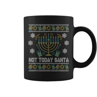 Ugly Hanukkah Sweater Not Today Santa Jewish Coffee Mug | Mazezy