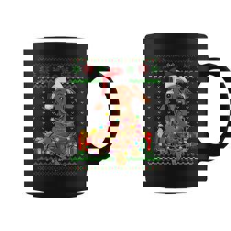 Ugly Sweater Christmas Lights Dachshund Dog Lover Coffee Mug | Mazezy