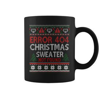 Ugly Sweater Not Found Error 404 Computer Christmas Coffee Mug - Seseable