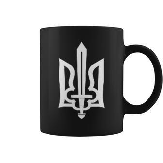 Ukrainian Tryzub Symbol On The Heart Ukraine Trident Coffee Mug | Mazezy