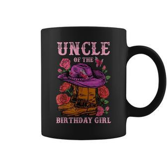 Uncle Of The Birthday Girl Pink Boots Cowgirl Matching Funny Gifts For Uncle Coffee Mug | Mazezy