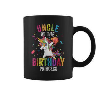 Uncle Of The Birthday Princess Gift Dabbing Unicorn Girl Dad Coffee Mug | Mazezy