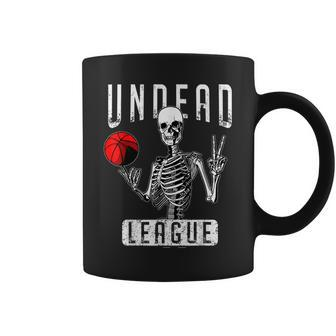 Undead Basketball League Player Halloween Zombie Skeleton Basketball Coffee Mug | Mazezy