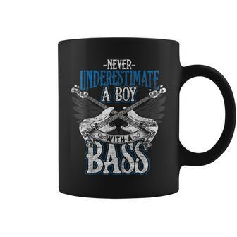 Never Underestimate A Boy With A Bass Guitar Coffee Mug - Seseable