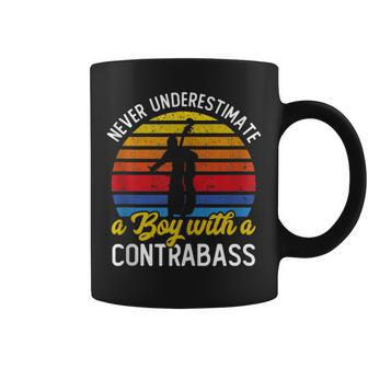 Never Underestimate A Boy With A Contrabass Double Bass Coffee Mug | Mazezy