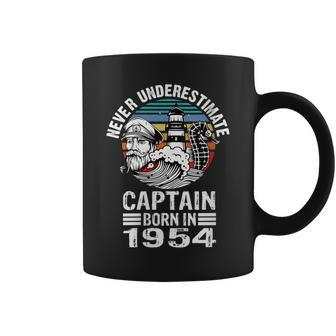 Never Underestimate Captain Born In 1954 Captain Sailing Coffee Mug | Mazezy