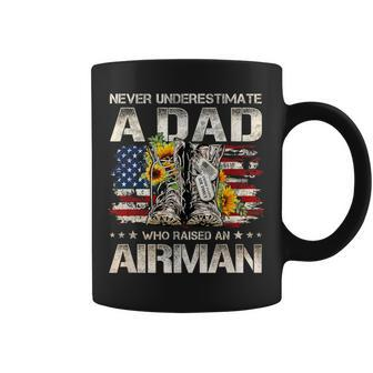 Never Underestimate A Dad Who Raised An Airman Proud Usaf Coffee Mug | Mazezy CA