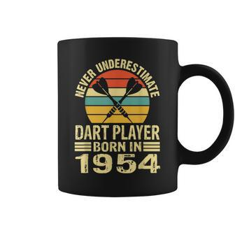 Never Underestimate Dart Player Born In 1954 Dart Darts Coffee Mug | Mazezy