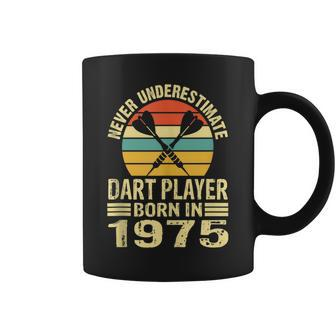 Never Underestimate Dart Player Born In 1975 Dart Darts Coffee Mug | Mazezy