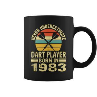 Never Underestimate Dart Player Born In 1983 Dart Darts Coffee Mug | Mazezy