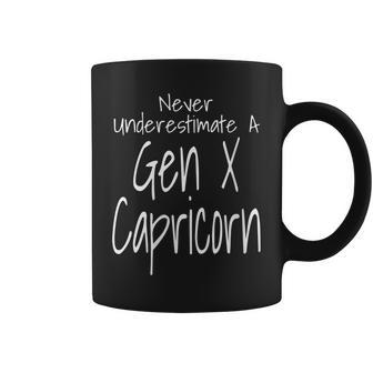 Never Underestimate A Gen X Capricorn Zodiac Sign Coffee Mug | Mazezy