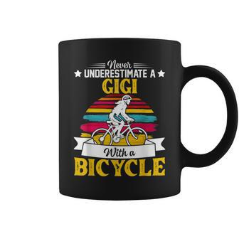Never Underestimate A Gigi With A Bicycle Vintage Coffee Mug | Mazezy