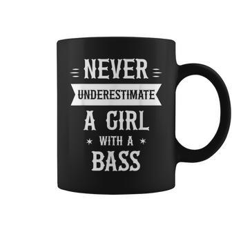 Never Underestimate A Girl With A Bass Women Coffee Mug - Thegiftio UK