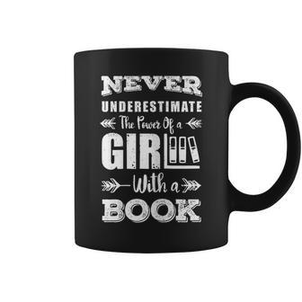 Never Underestimate A Girl With A Book Bookworm Book Lovers Coffee Mug - Thegiftio UK