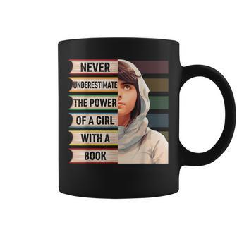 Never Underestimate A Girl With A Book Malala Yousafzai Coffee Mug - Thegiftio UK