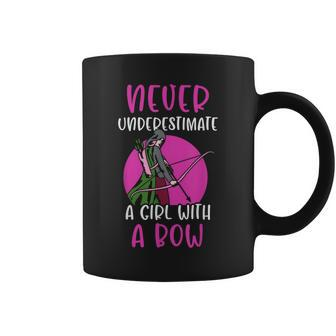 Never Underestimate A Girl With A Bow Arrow Archery Archer Coffee Mug | Mazezy
