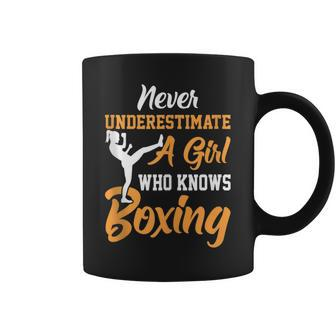 Never Underestimate A Girl Boxer Boxing Coffee Mug - Monsterry DE