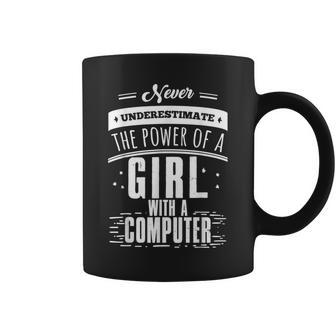 Never Underestimate A Girl With A Computer Programmer Coffee Mug - Seseable