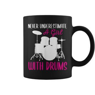Never Underestimate A Girl With Drums Drum Girls Coffee Mug | Mazezy DE