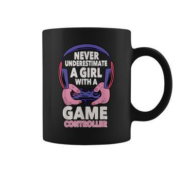 Never Underestimate A Girl With A Game Controller Gaming Coffee Mug - Monsterry DE
