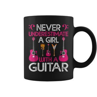 Never Underestimate A Girl With A Guitar Guitarist Coffee Mug | Mazezy