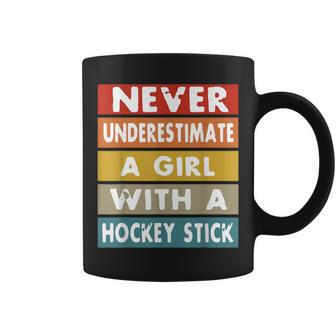 Never Underestimate A Girl With A Hockey Stick Coffee Mug - Monsterry UK