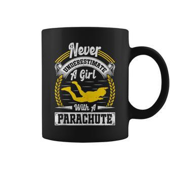 Never Underestimate A Girl With A Parachute Skydiving Coffee Mug - Monsterry