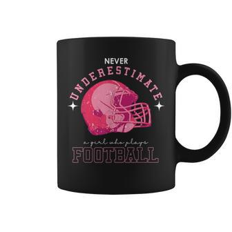 Never Underestimate Girl Who Plays American Football Coffee Mug | Mazezy