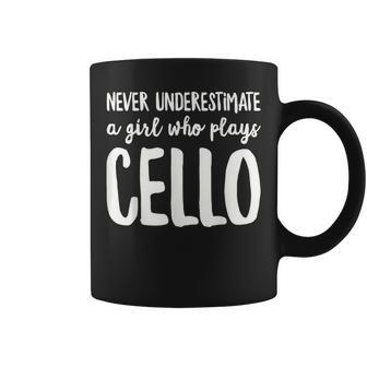 Never Underestimate A Girl Who Plays Cello Player Coffee Mug | Mazezy