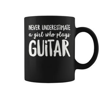 Never Underestimate A Girl Who Plays Guitar Player Coffee Mug - Seseable