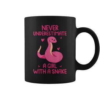 Never Underestimate A Girl With A Snake Quote Coffee Mug | Mazezy