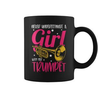 Never Underestimate A Girl With Her Trumpet Marching Band Coffee Mug - Thegiftio