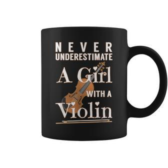 Never Underestimate A Girl With A Violin Inspire Coffee Mug - Monsterry AU