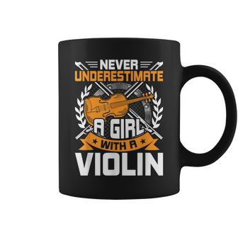 Never Underestimate A Girl With A Violin Musician Coffee Mug - Monsterry AU