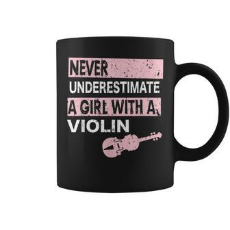 Never Underestimate A Girl With A Violin Violin Player Coffee Mug | Mazezy